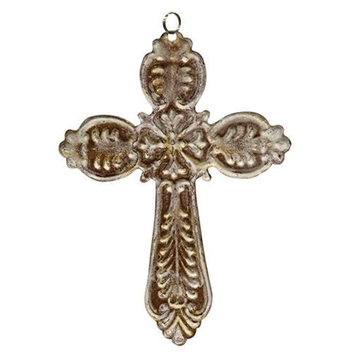 Antiqued Rusty Cross Ornament (Pack of 4)