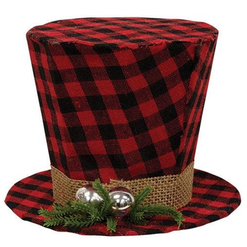 Red & Black Buffalo Check Top Hat (Pack of 2)