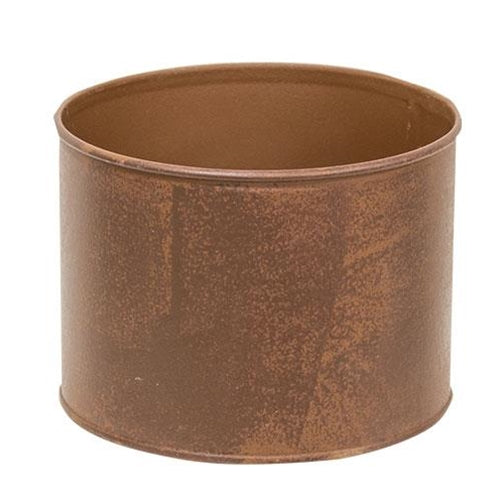 Distressed Rust Finish Round Bucket (Pack of 4)