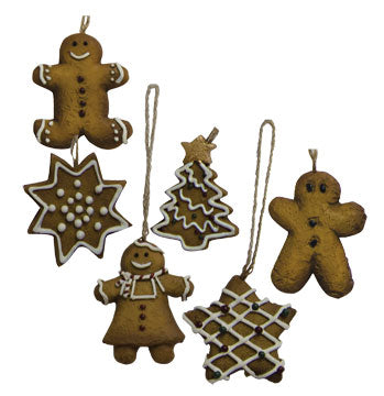 6/Set Mini Gingerbread Cookie Ornaments (Pack of 4)