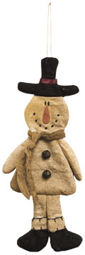 Rustic Snowman Ornament (Pack of 4)