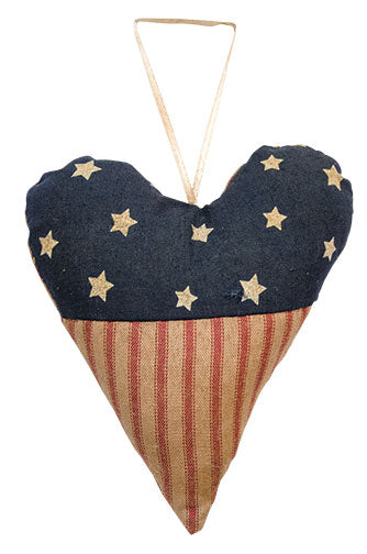 Americana Heart Ornament  (Pack of 4)