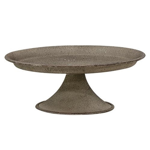 Textured Gray Metal Pillar Tray (Pack of 2)