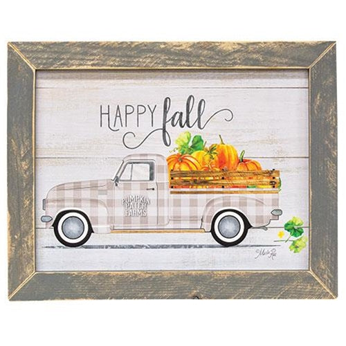 Happy Fall Framed Print Gray Frame