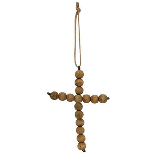 '+Natural Bead Hanging Cross (Pack of 4)