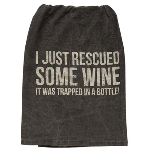 Rescued Some Wine Dish Towel (Pack of 2)