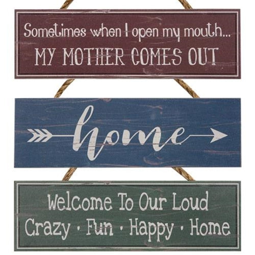 Wooden Sign w/Rope Hanger 4