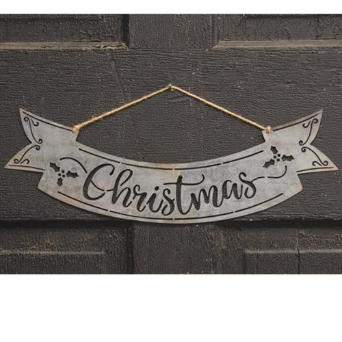Christmas Cutout Metal Hanging Banner  (Pack of 4)