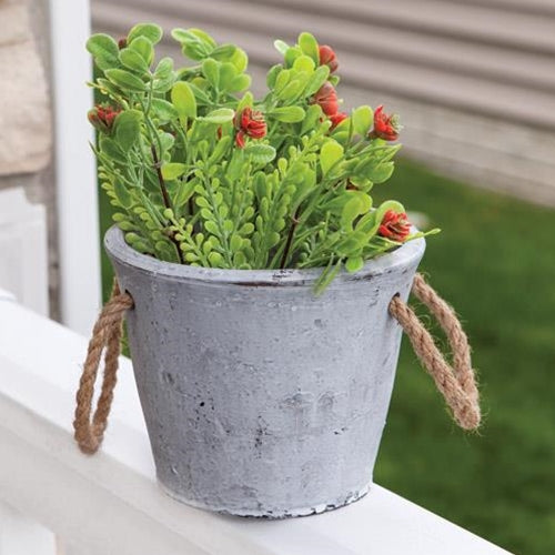 Large Cement Planter With Jute Handles  (Pack of 4)