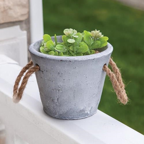 Medium Cement Planter With Jute Handles  (Pack of 4)