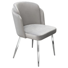 Load image into Gallery viewer, Grace Set of (2) Dining Chairs in Grey Velvet w/ Chrome Legs by Diamond Sofa
