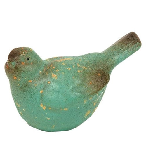 Antiqued Blue Resin Bird (Pack of 4)