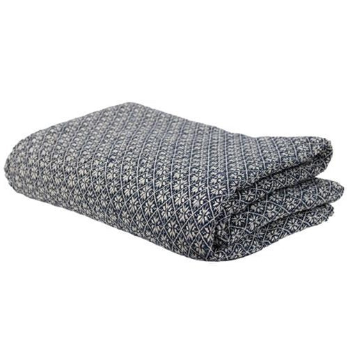 Navy & Cream Cherry Blossom Throw