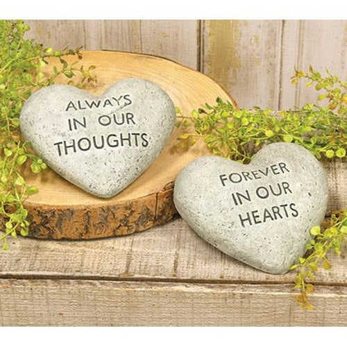Hearts & Thoughts Cement Heart Memorial 2 Asstd. (Pack of 2)