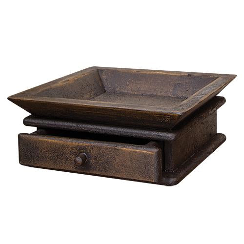 Aged Tray w/Drawer Black