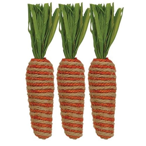 3/Set Orange & Tan Burlap Carrots  (Pack of 4)