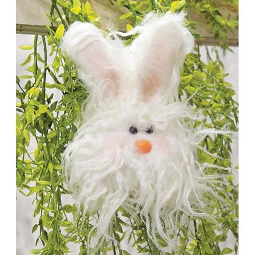 Angora Bunny Head Ornament (Pack of 2)