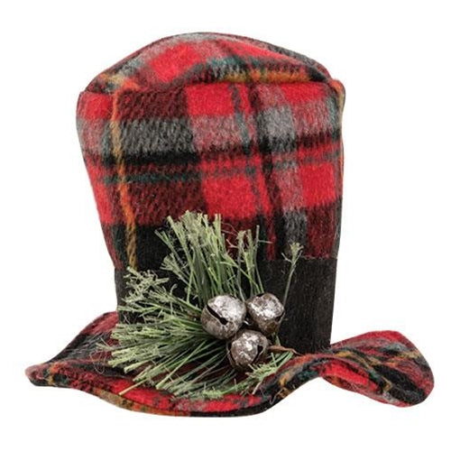 Red Plaid Snowman Hat 3