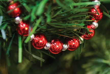 Silver & Red Bead Garland - 6ft (Pack of 4)