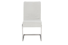Load image into Gallery viewer, Baxton Studio Toulan Modern and Contemporary White Faux Leather Upholstered Stainless Steel Dining Chair (Set of 2)
