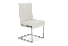 Load image into Gallery viewer, Baxton Studio Toulan Modern and Contemporary White Faux Leather Upholstered Stainless Steel Dining Chair (Set of 2)
