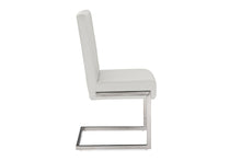 Load image into Gallery viewer, Baxton Studio Toulan Modern and Contemporary White Faux Leather Upholstered Stainless Steel Dining Chair (Set of 2)
