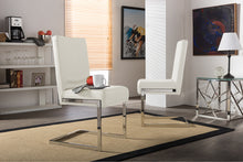 Load image into Gallery viewer, Baxton Studio Toulan Modern and Contemporary White Faux Leather Upholstered Stainless Steel Dining Chair (Set of 2)
