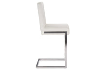 Load image into Gallery viewer, Baxton Studio Toulan Modern and Contemporary White Faux Leather Upholstered Stainless Steel Barstool (Set of 2)
