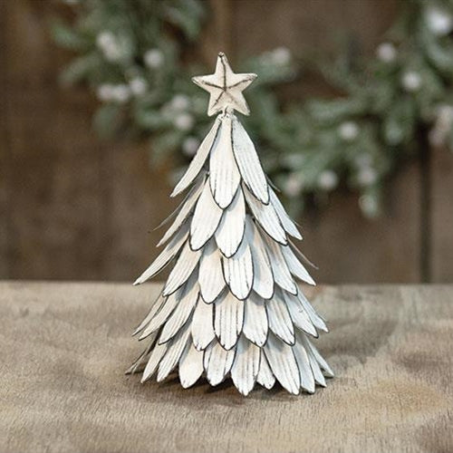 Metal Whitewashed Christmas Tree 8.5