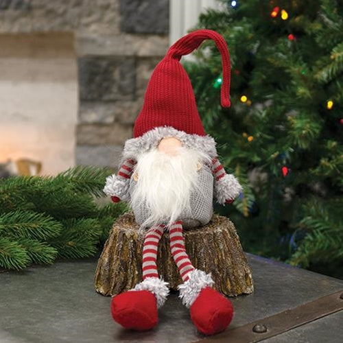 Dangle Leg Plush Mr. or Mrs. Santa Gnome 2 Asstd.