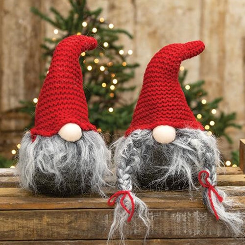 Sitting Plush Mr./Mrs. Santa Gnome 2 Asstd. (Pack of 2)