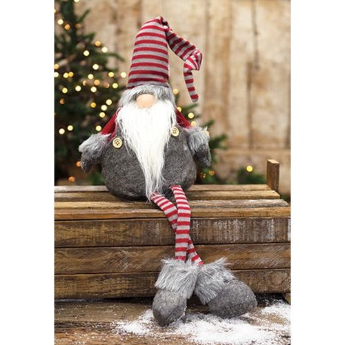 Dangle Leg Plush Red/Gray Santa Gnome