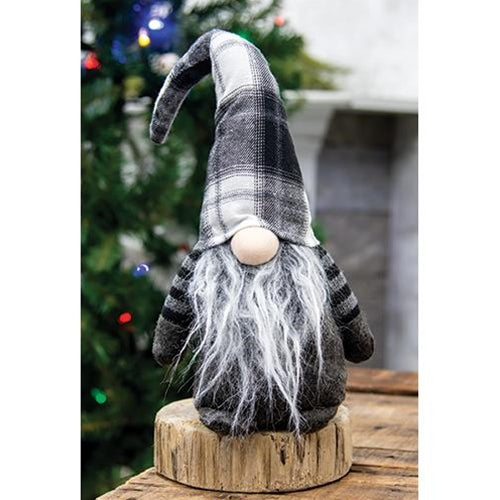 Large Plush Black/White Plaid Santa Gnome (Pack of 2)