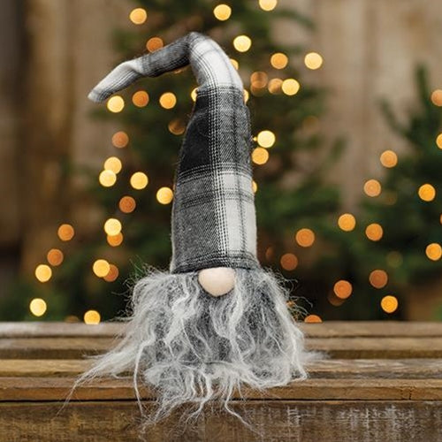 Small Plush Black/White Plaid Santa Gnome (Pack of 2)