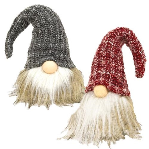 '+Plush Santa Gnome Head Red or Gray Hat Large