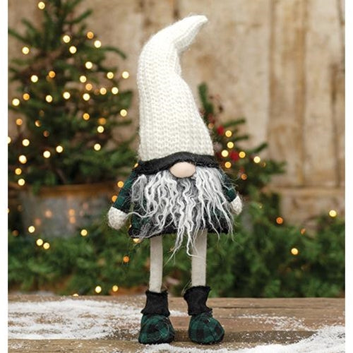 Large Plush Plaid Wobble Gnome w/White Knit Hat