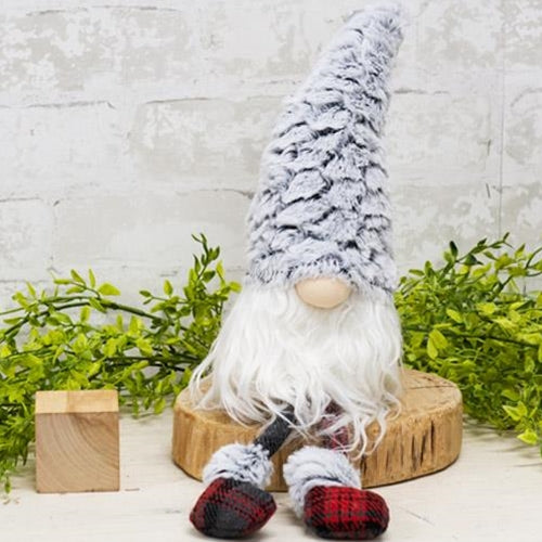'+Small Dangle Leg Plush Fur Gnome w/Fluffy Hat (Pack of 2)
