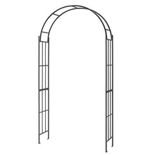 Load image into Gallery viewer, 7.5 Feet Metal Garden Arch for Climbing Plants and Outdoor Garden Decor-Black
