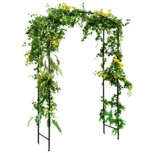Load image into Gallery viewer, Garden Arch Arbor Trellis with Gate Patio Plant Stand Archway-Black
