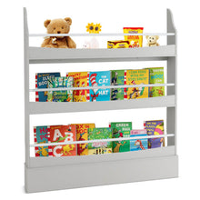 Load image into Gallery viewer, 3-Tier Bookshelf with 2 Anti-Tipping Kits for Books and Magazines-Gray

