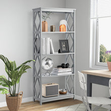 Load image into Gallery viewer, 5-Tier Modern Freestanding Bookcase with Open Shelves-Gray
