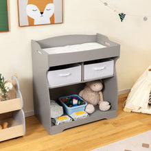 Load image into Gallery viewer, Baby Changing Table with 2 Drawers and Large Storage Bin-Gray
