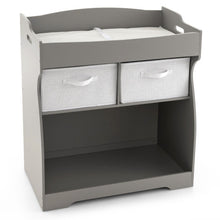 Load image into Gallery viewer, Baby Changing Table with 2 Drawers and Large Storage Bin-Gray
