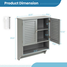 Load image into Gallery viewer, 2-Doors Bathroom Wall-Mounted Medicine Cabinet with Towel Bar-Gray
