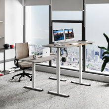 Load image into Gallery viewer, 55 Inch Electric Height Adjustable Office Desk with Hook-Gray
