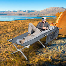 Load image into Gallery viewer, Folding Camping Cot Heavy-duty Camp Bed with Carry Bag-Gray
