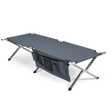 Load image into Gallery viewer, Folding Camping Cot Heavy-duty Camp Bed with Carry Bag-Gray
