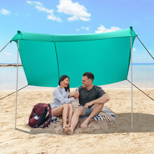 Load image into Gallery viewer, 7 x 7 Feet Family Beach Tent Canopy Sunshade with 4 Poles-Green
