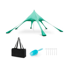 Load image into Gallery viewer, 20 x 20 Feet Beach Canopy Tent with UPF50+ Sun Protection and Shovel-Green
