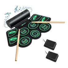 Load image into Gallery viewer, Electronic Drum Set with 2 Build-in Stereo Speakers for Kids-Green
